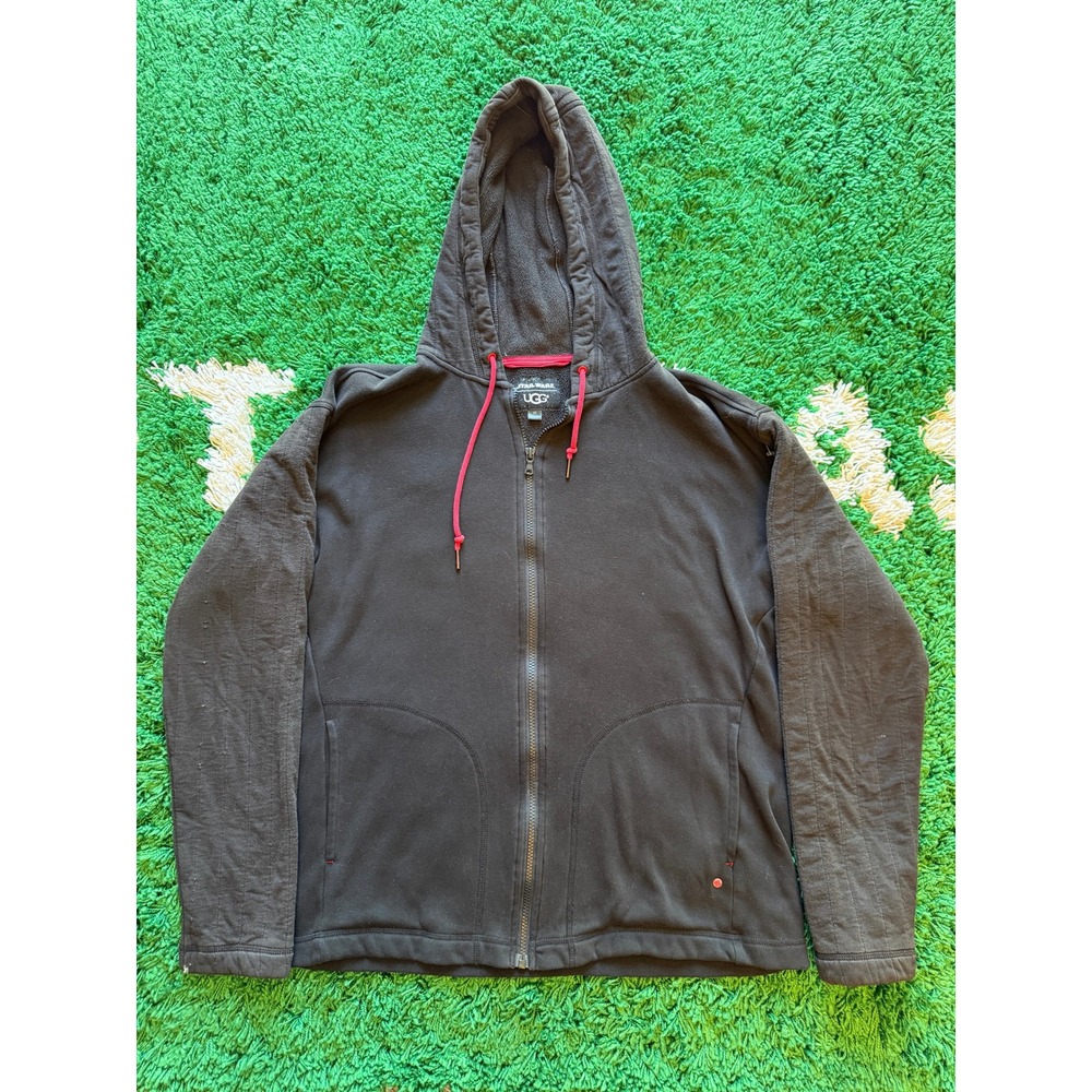 UGG Star Wars Zip Hoodie Mens M Black Fair Fleece Lined Galactic Empire‎ Logo